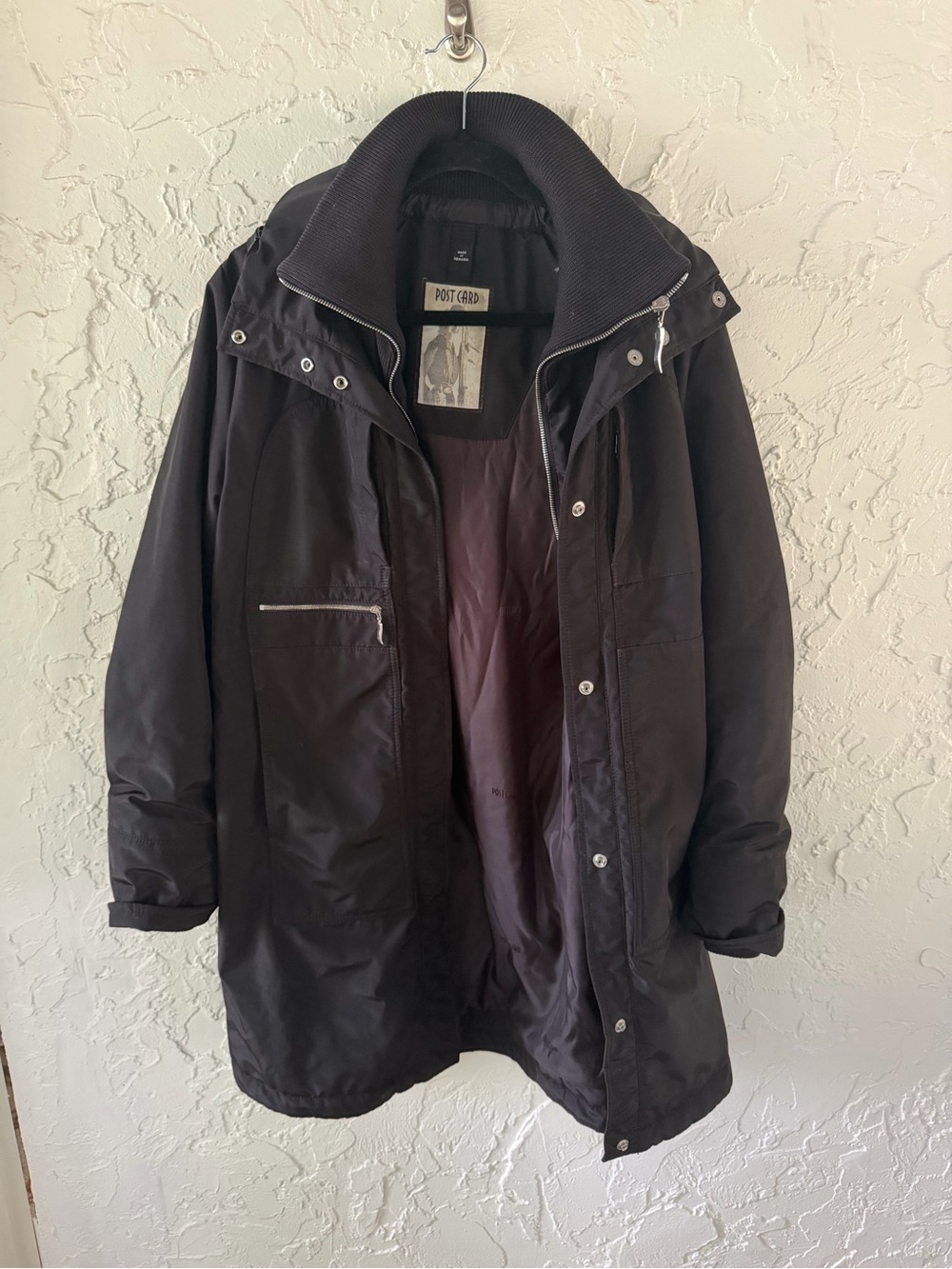 Women’s Post Card Black Ski Jacket with Insulated Hood